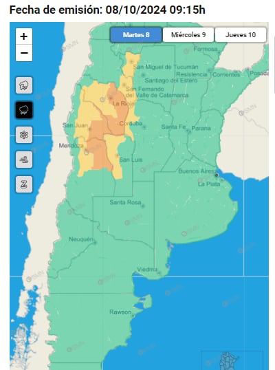 Alerta por lluvias del SMN