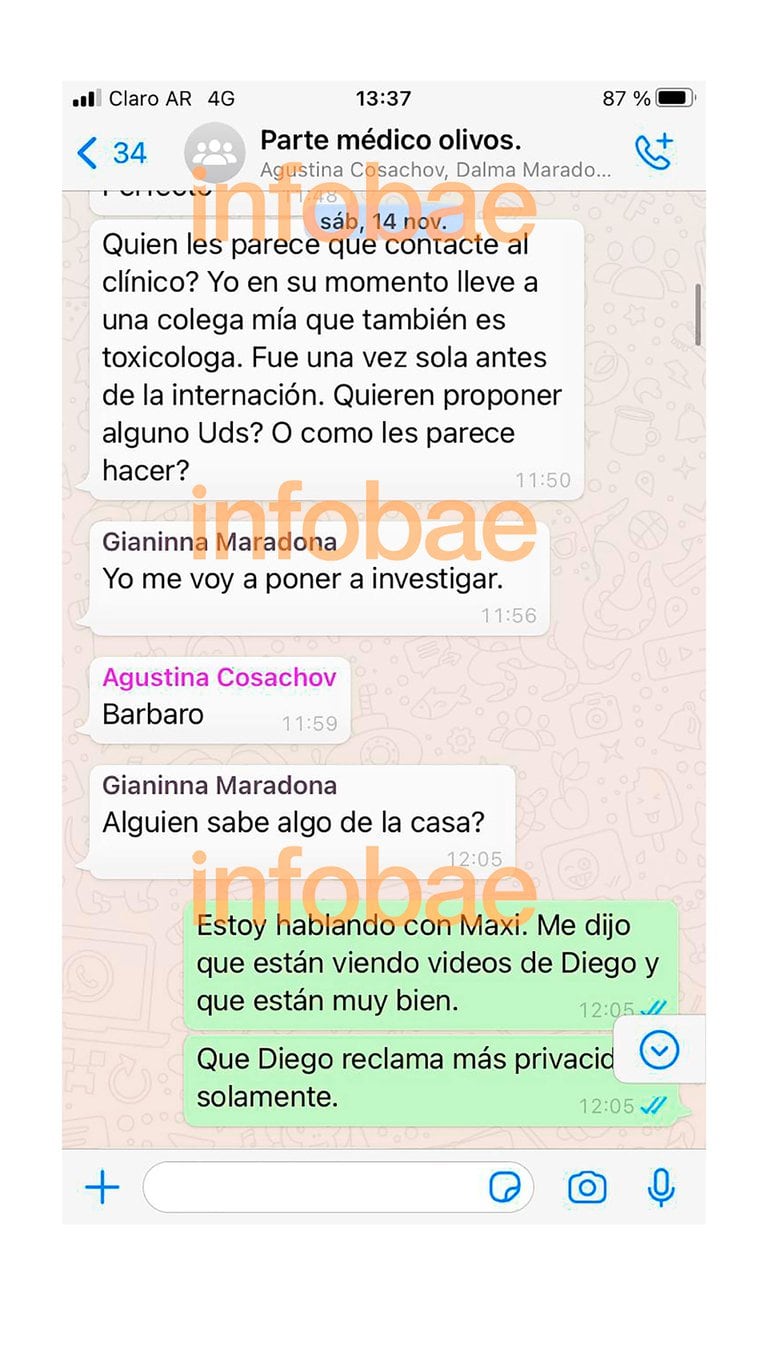 Infobae tuvo acceso a la conversación