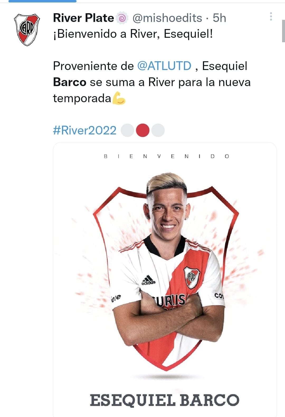 River Plate le dio la bienvenida al crack que llegó desde la Liga de Estados Unidos. / Gentileza.