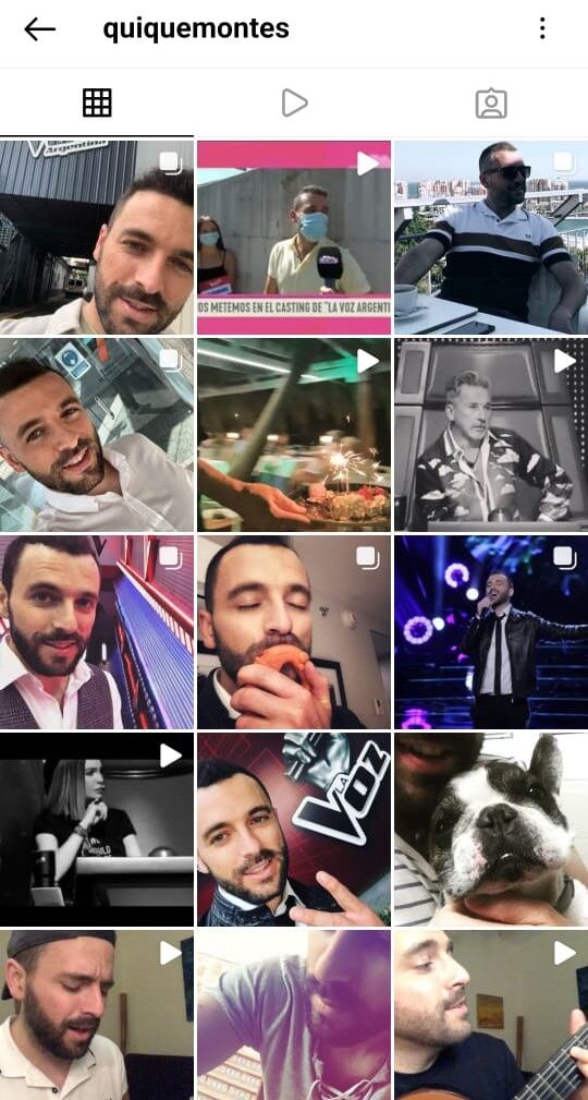 Quique Montes, participante de La Voz Argentina, en Instagram