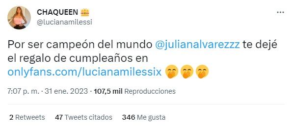 El regalo de Luciana para el futbolista