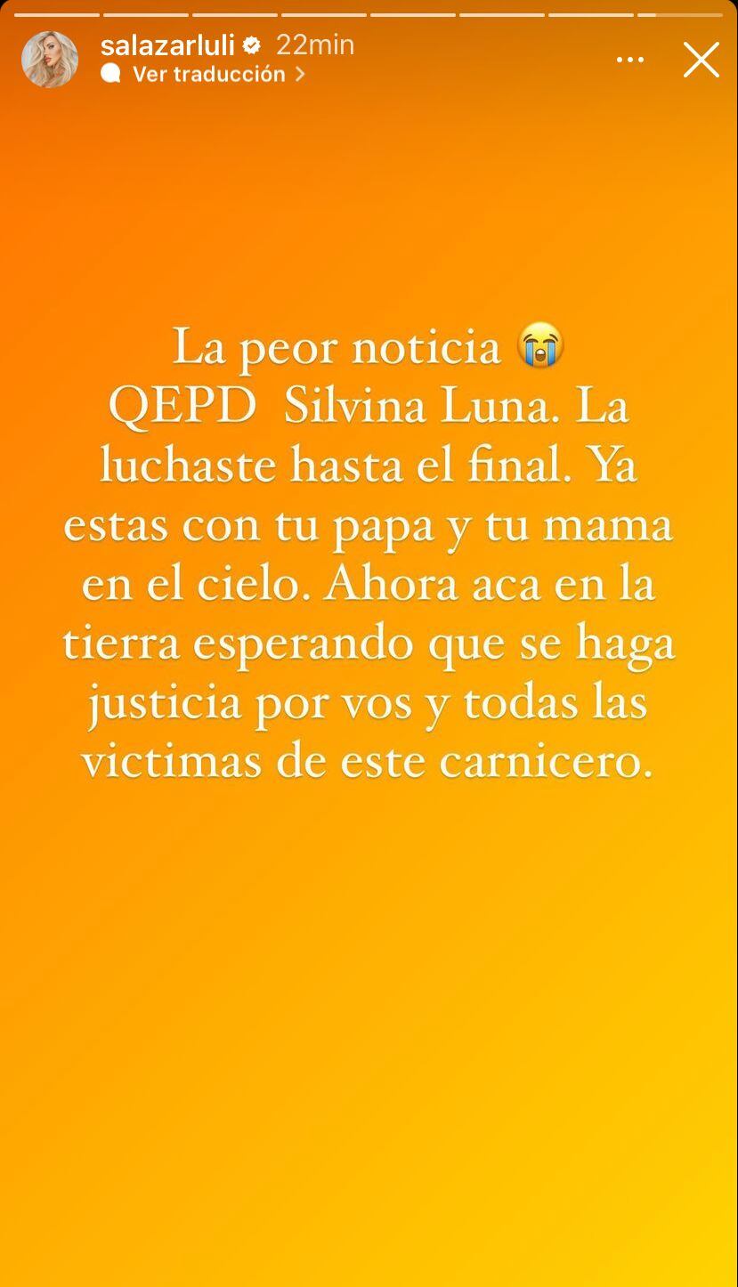 Los mensajes de despedidad para Silvina Luna.