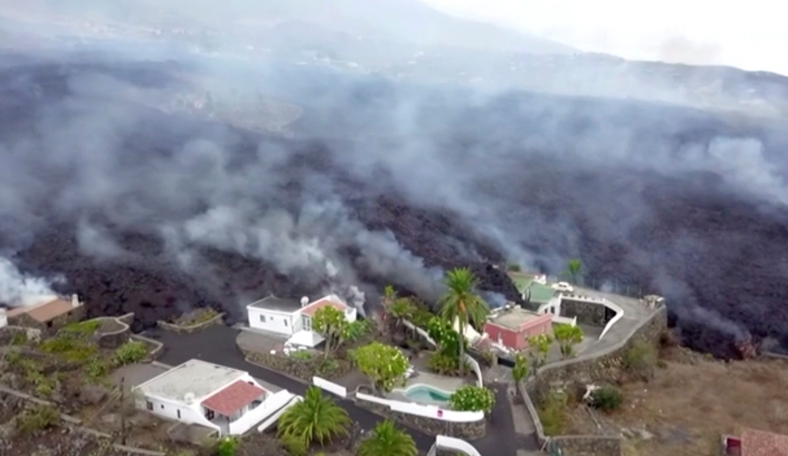 Volcán Cumbre Vieja en isla La Palma