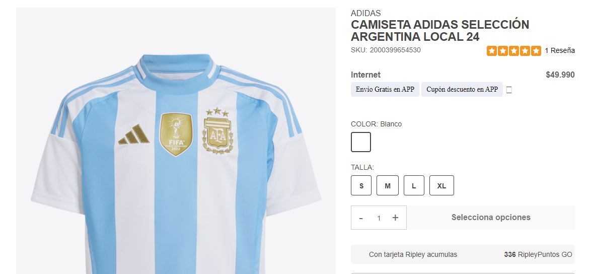 Esto sale la camiseta de la Selección en Chile.