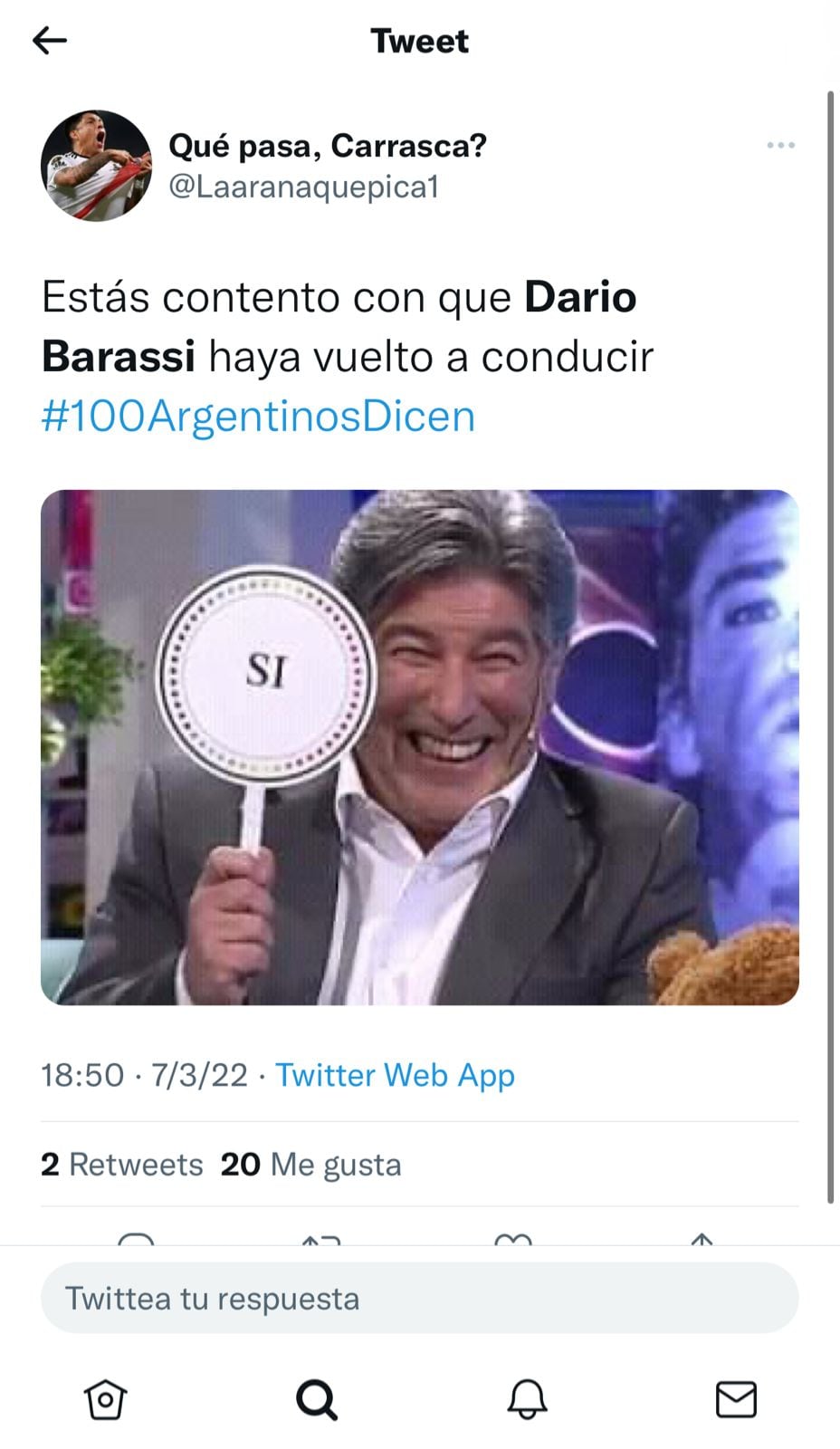 Darío Barassi regresó a la conducción de 100 Argentinos Dicen.