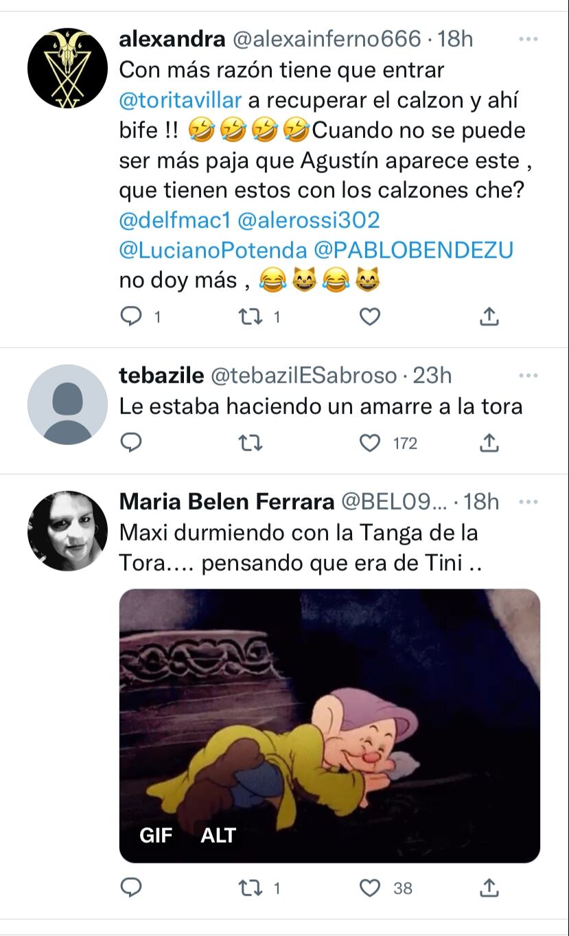 Maxi guardó una tanga que no era de Juliana y estallaron los memes.