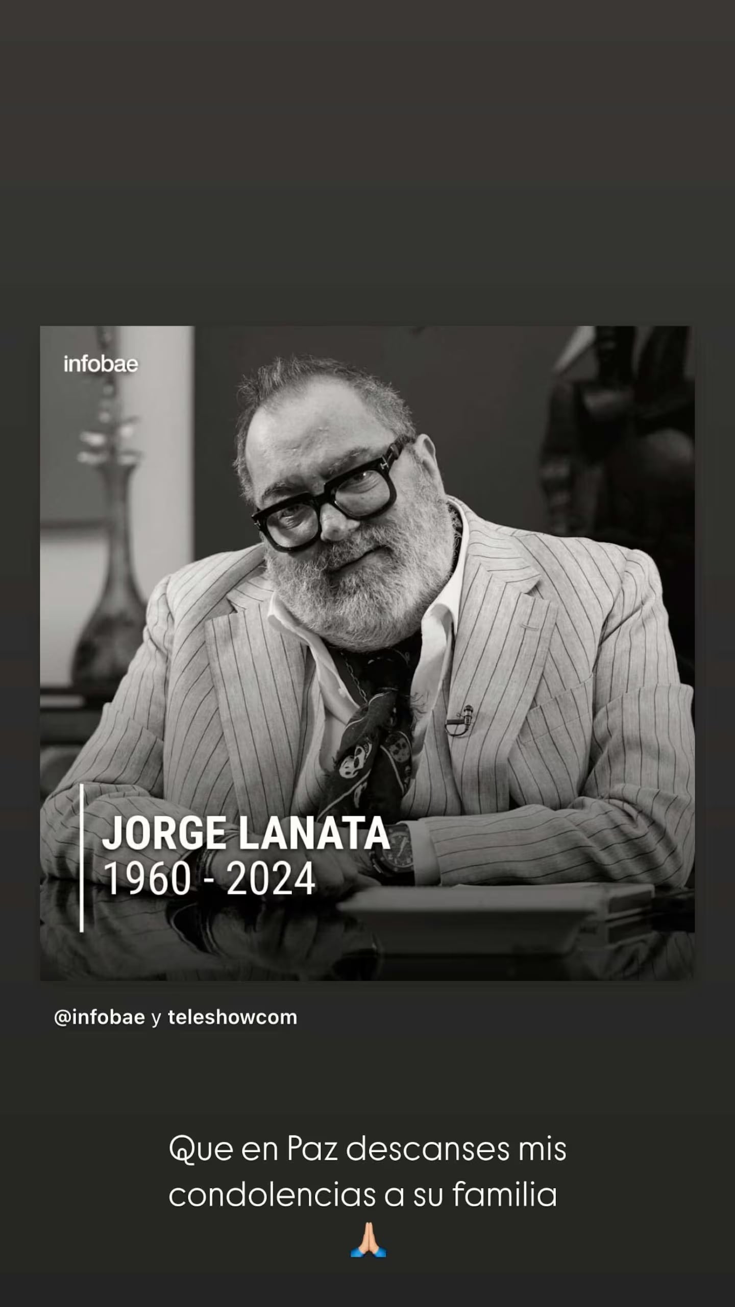 Wanda Nara comentó sobre la muerte de Jorge Lanata.