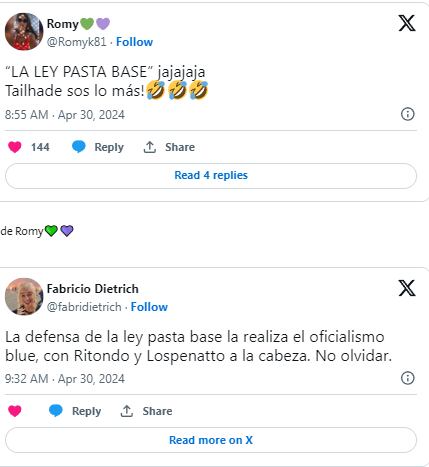 Los memes de ambos lados por la frase “Ley Pasta Base” del diputado Tailhade