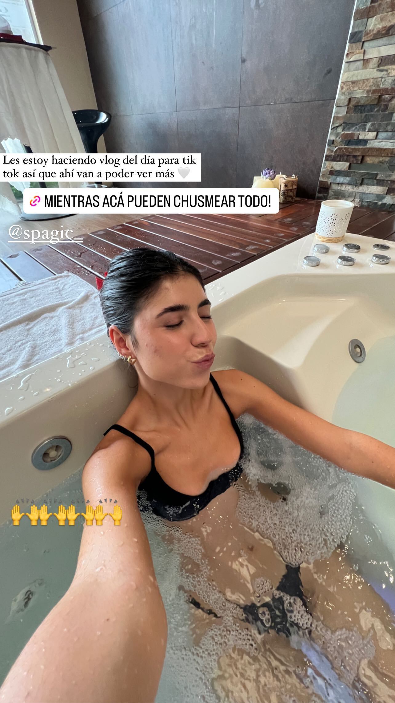 La influencer disfrutó de un día de SPA.