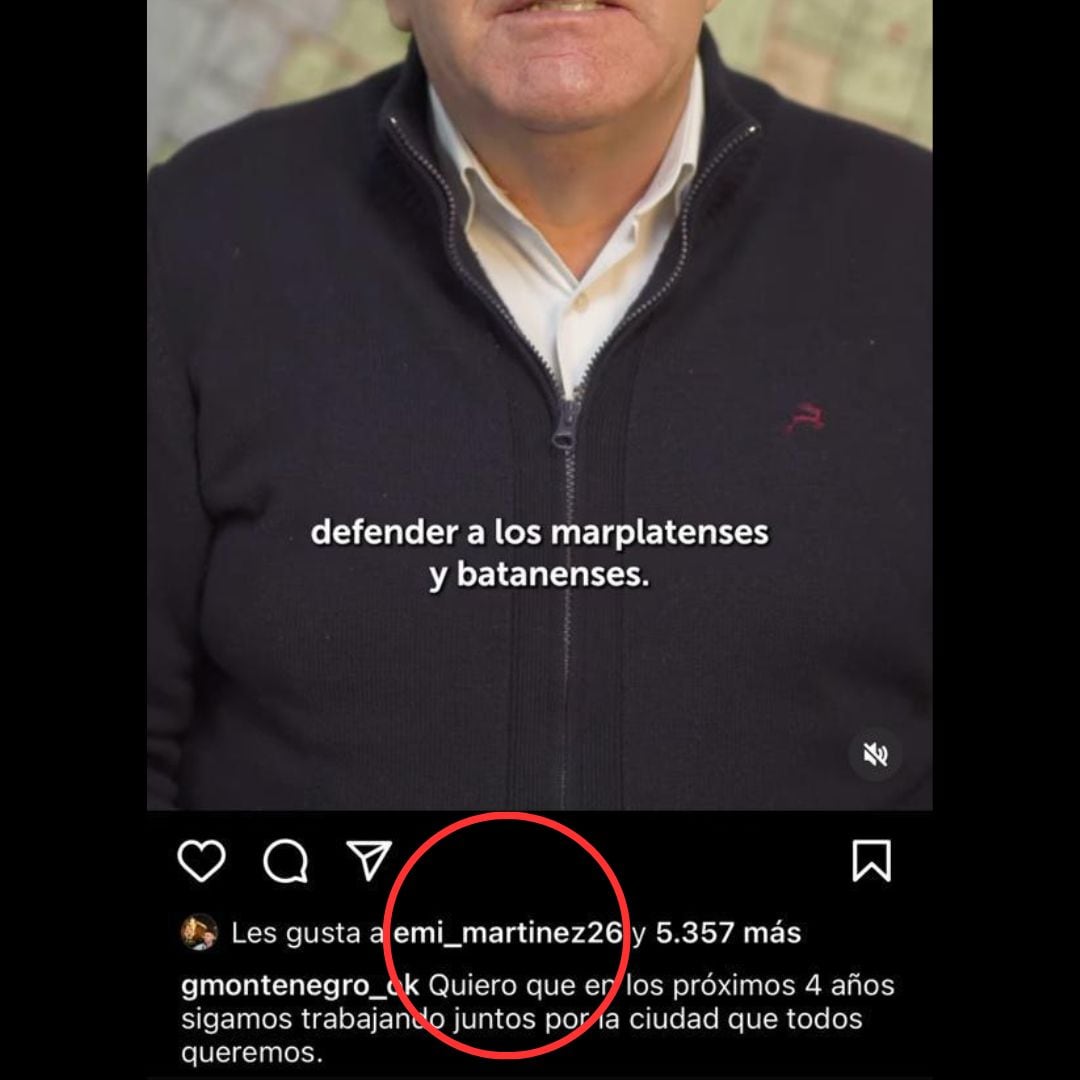 Lanao acusó a Martínez de tener esa inclinación política tomando como prueba que el arquero le puso “me gusta” a una publicación del intendente marplatense Guillermo Montenegro. 