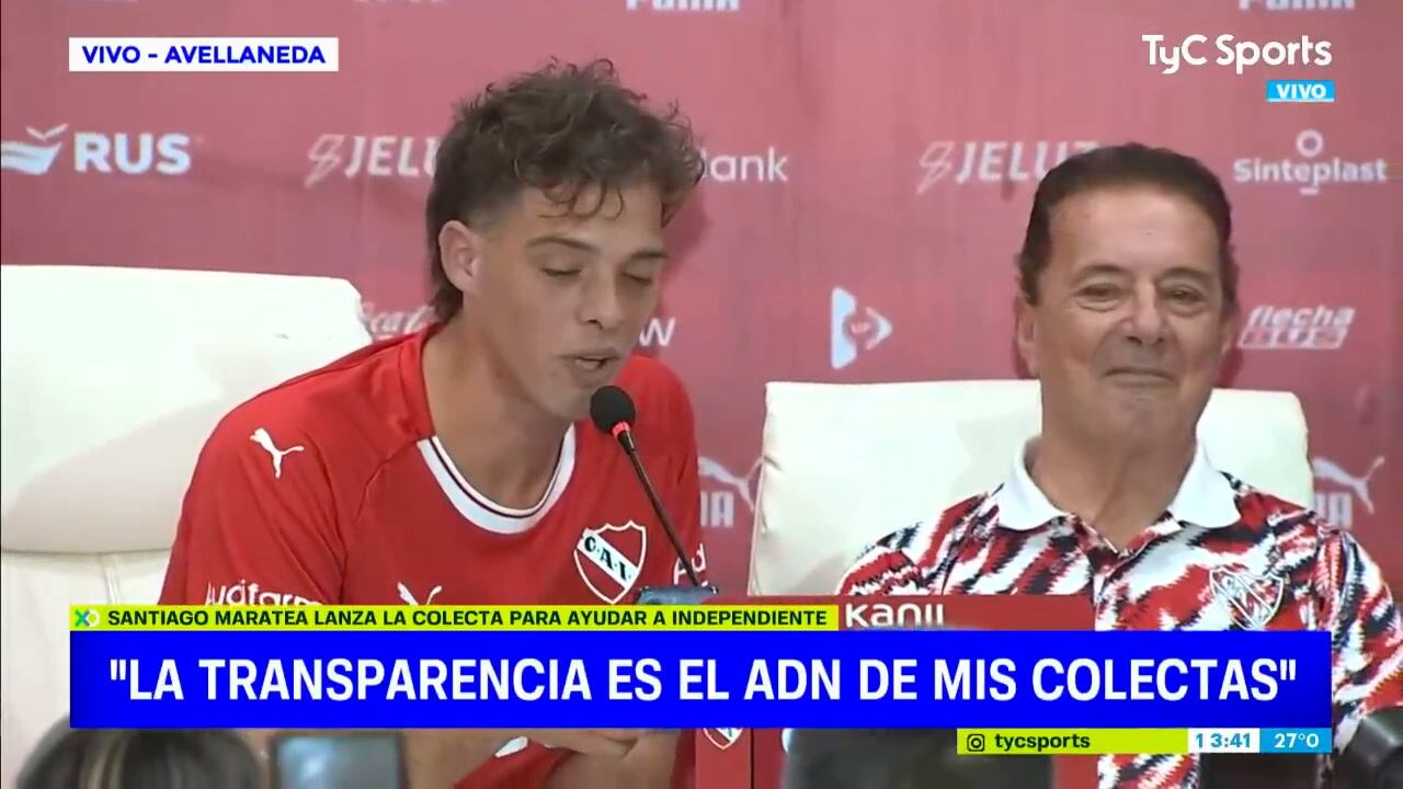 El influencer continua con la colecta para el Club Independiente.