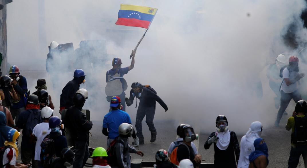 Imagen de Caracas, Venezuela, tras una protesta contra Maduro (AP).