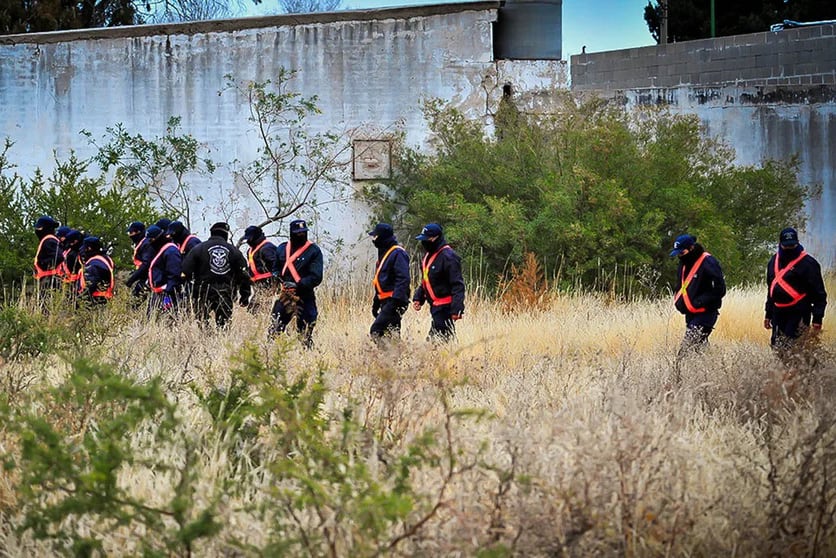 Búsqueda. Efectivos policiales realizaron nuevos rastrillajes para dar con el paradero de Guadalupe Lucero. (Ministerio de Seguridad de San Luis)