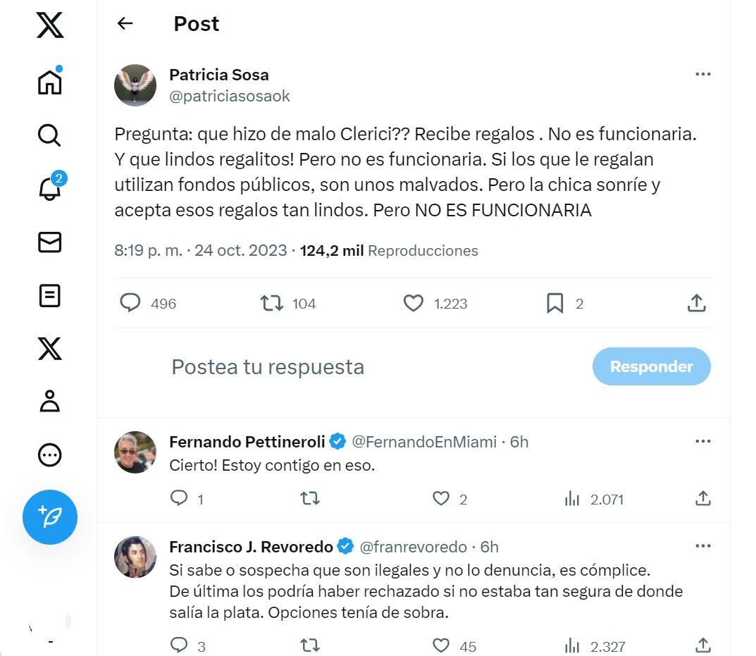 Patricia Sosa intentó defender a Sofía Clérici y le salió mal. Captura de pantalla.