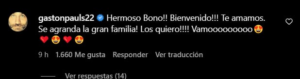 El mensaje de Gastón Pauls a Agustina Cherri