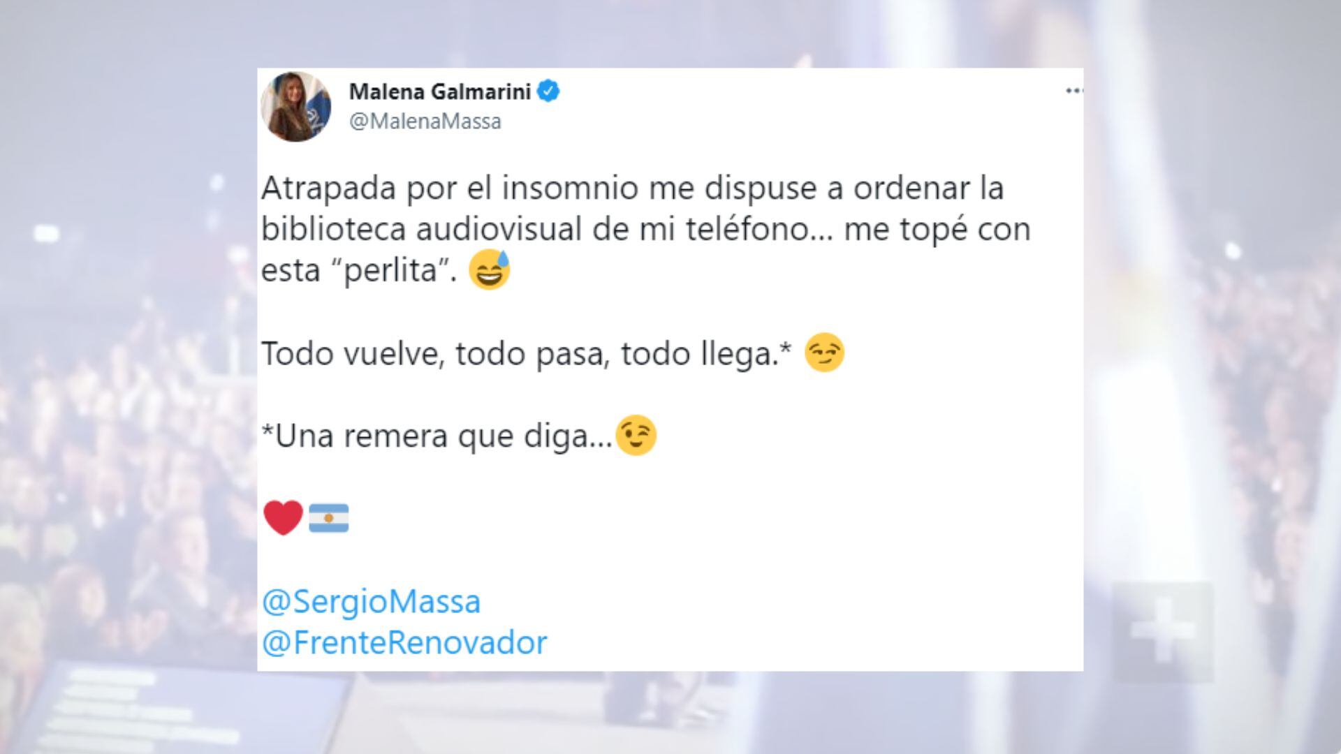 El enigmático tuit de Malena Galmarini, esposa de Sergio Massa. 