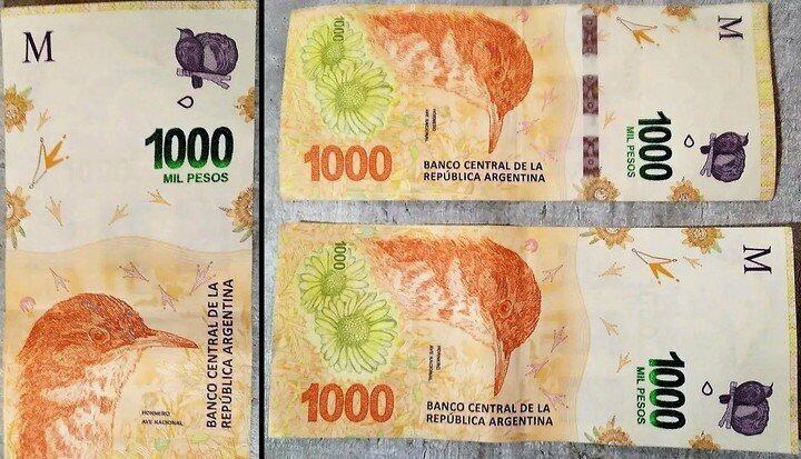 Billetes de $1000 con fallas