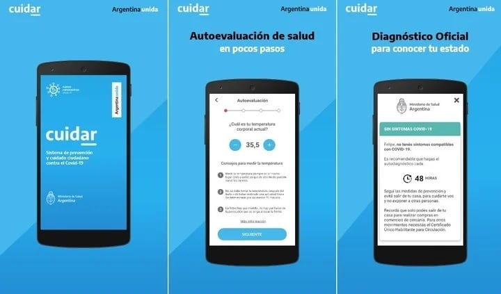 La versión más reciente de la app móvil Cuidar es la que certifica el estado del esquema de vacunación.