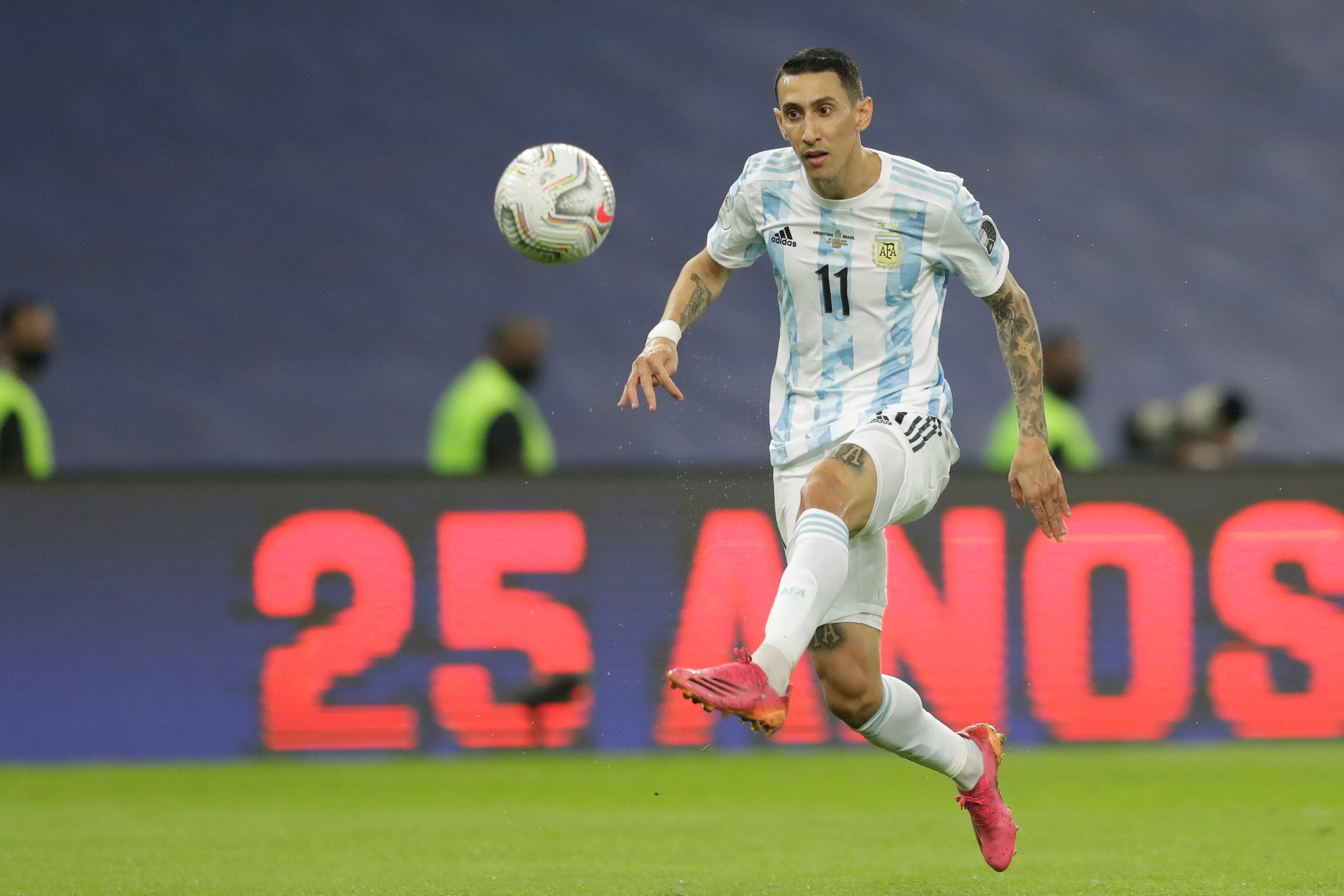 Di María marcó el 1-0 de Argentina ante Brasil. 