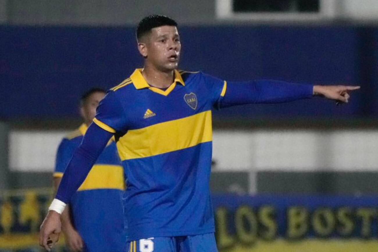 Marcos Rojo regresó a la acción en un partido de la reserva, tras superar una lesión ligamentaria en una de sus rodillas. (Prensa Boca)