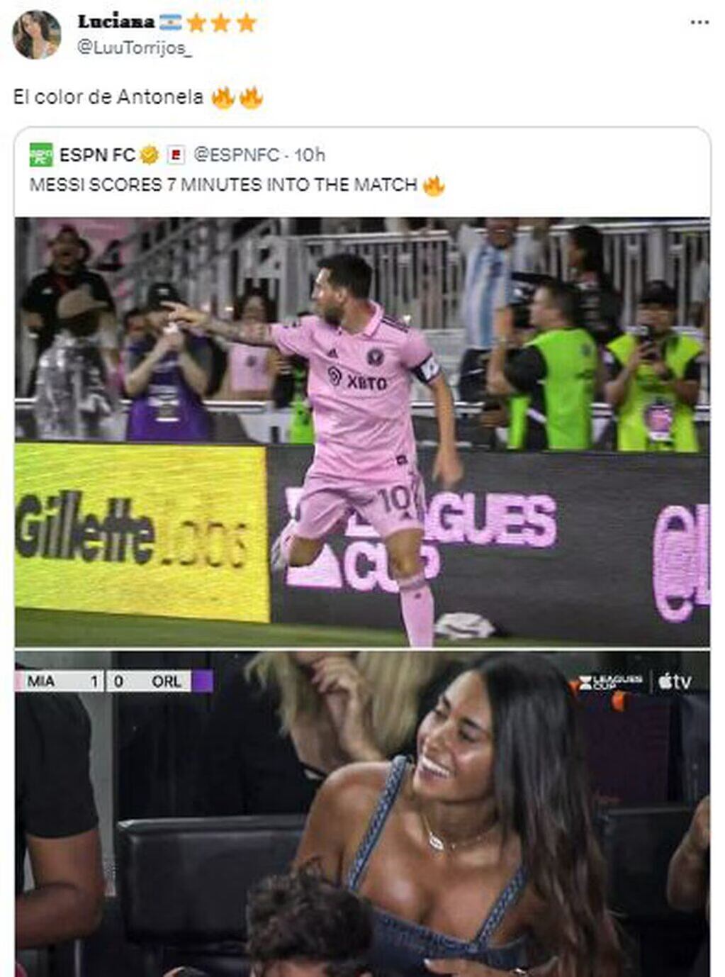 Los memes por el bronceado de Anto Roccuzzo.