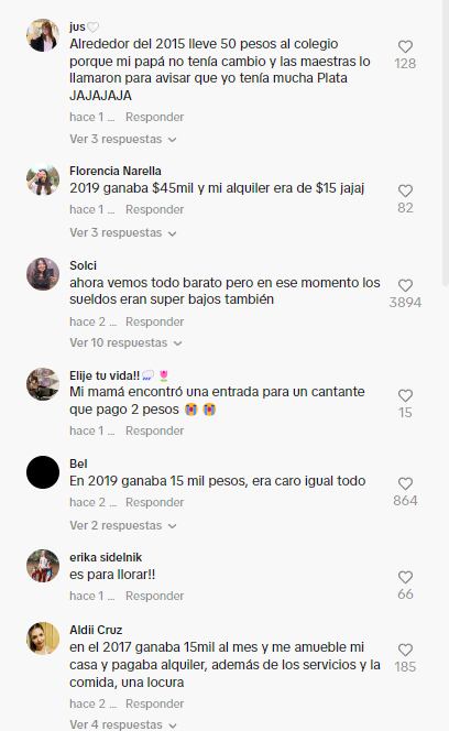 Comentarios sobre los tickets con precios antiguos. Foto Captura: TikTok / @candedaneri1