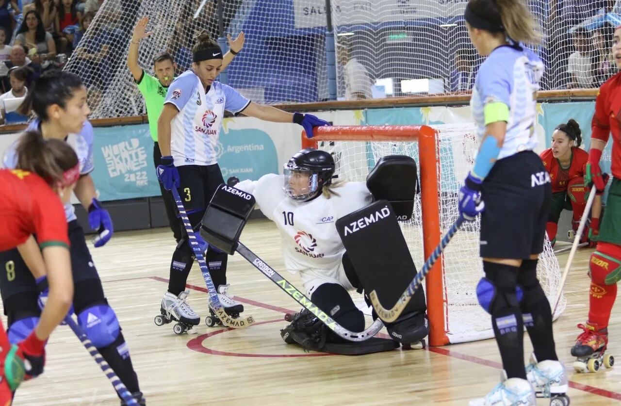 Las Águilas brillaron en la final del Mundial de hockey patín. / gentileza Diario de Cuyo