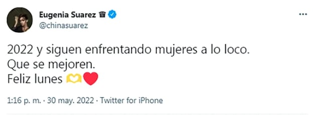 La China Suárez, en contra de los que la enfrentan con Becerra