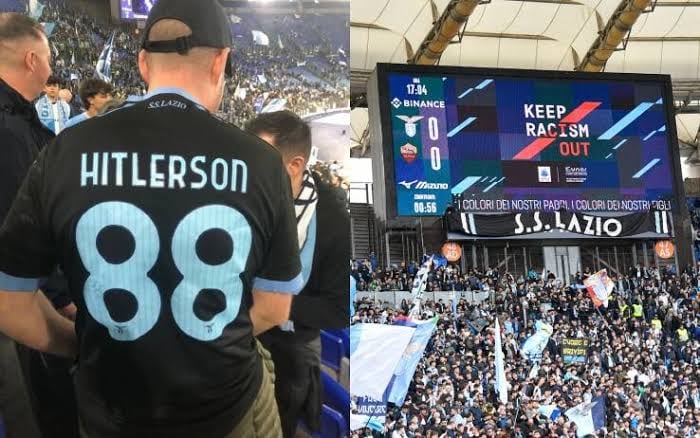 Parte de la tribuna del Lazio coreó proclamas de odio en contra de varios colectivos. Foto: Web.