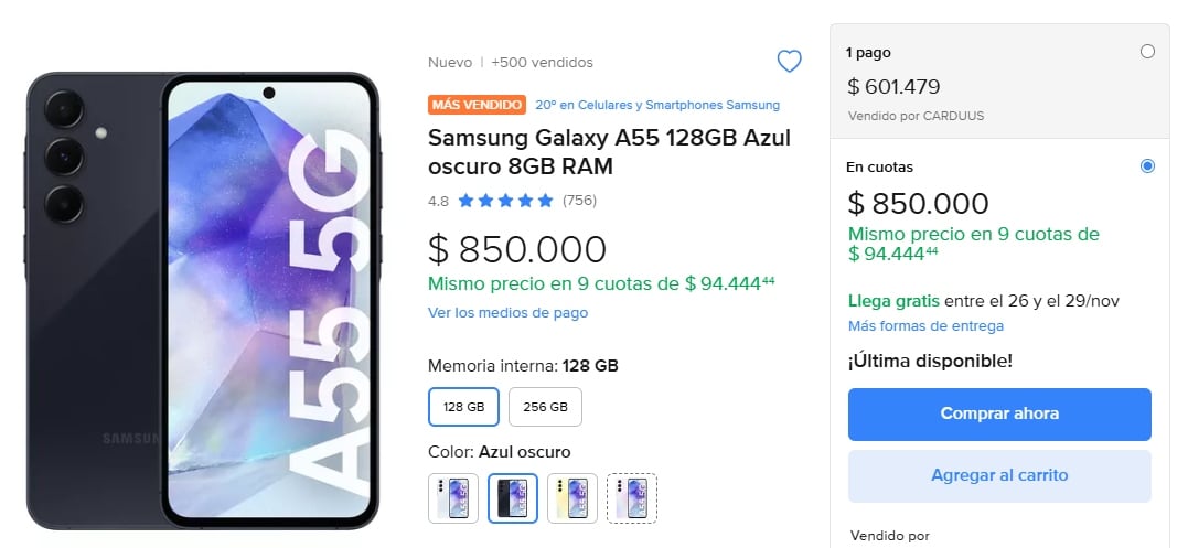 En nuestro país el mismo modelo de Sse encuentra en Mercado Libre a un precio de $850.000 argentinos.