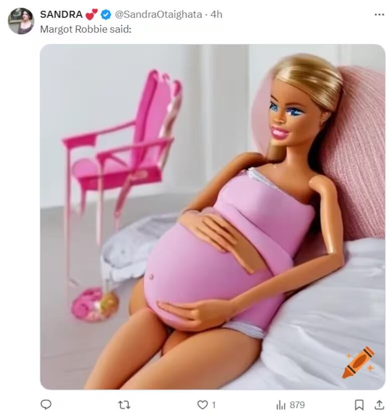 Meme de Barbie embarazada (Foto: captura X)