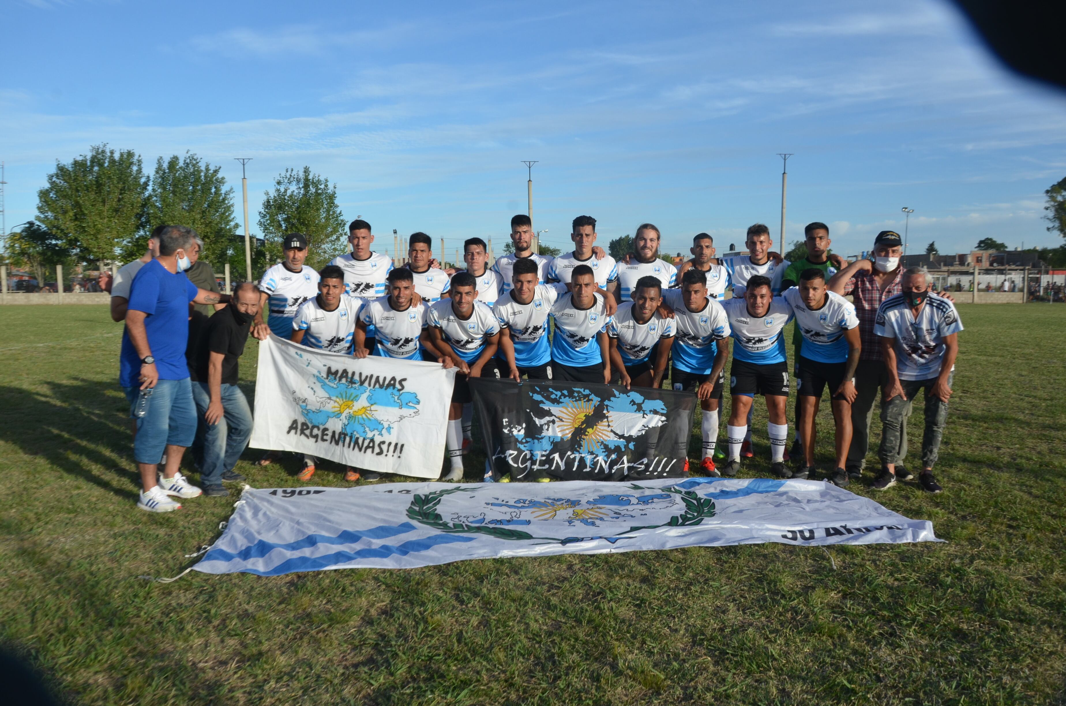 El Malvinas Fútbol Club podría jugar la primera D. Aguarda el visto bueno de la AFA. / Télam 