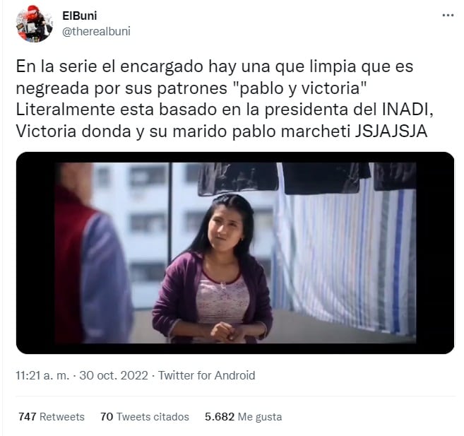 "El encargado", la serie que protagoniza Guillermo Francella, se hizo viral por una supuesta chicana a Victoria Donda y su exempleada doméstica (Twitter)