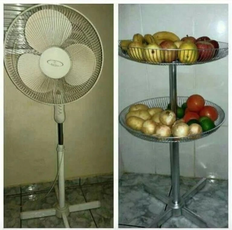 Un ventilador viejo puede ser una increible frutera.