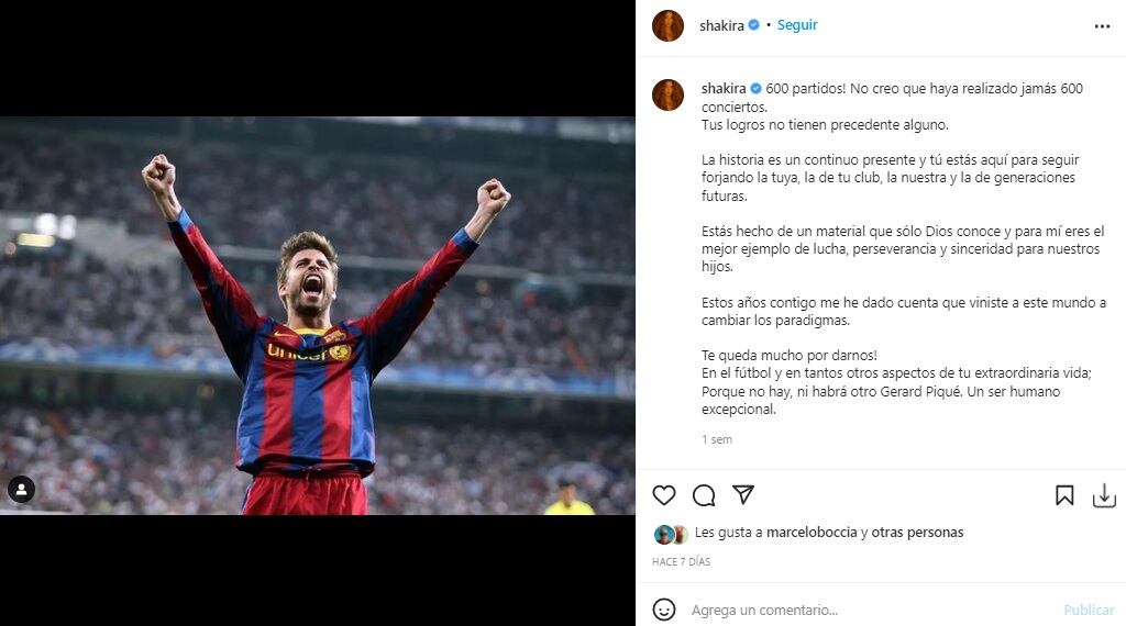 Shakira, todavía enamorada de Piqué en marzo (Instagram)