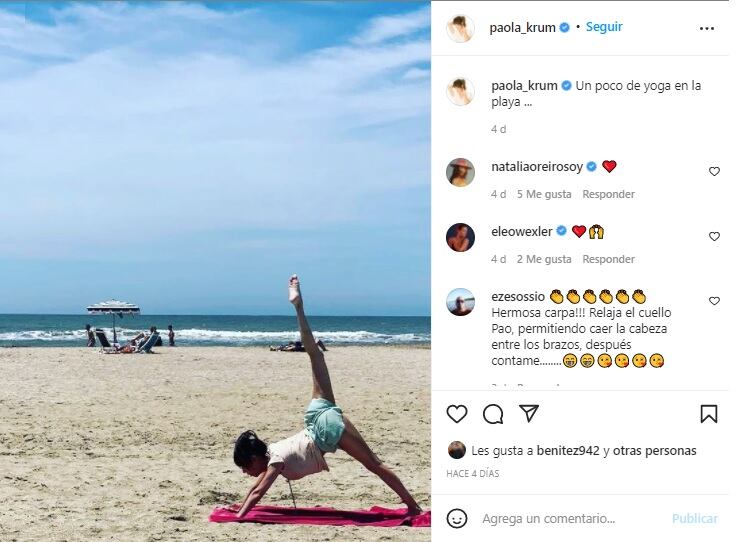 Paola Krum está de vacaciones en la playa con su pareja y está más sexy que nunca.