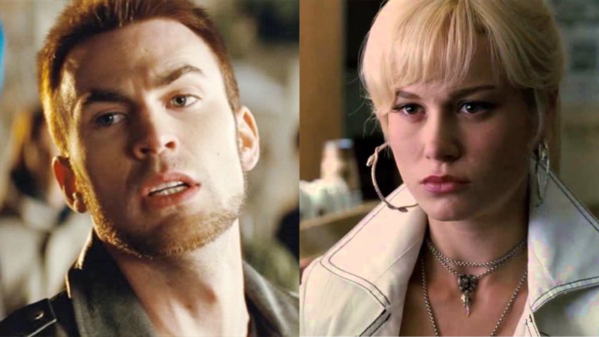 Chris Evans y Brie Larson en sus papeles de villanos en "Scott Pilgrim vs. The World".