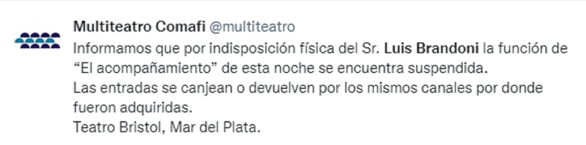 El tuit del Multiteatro