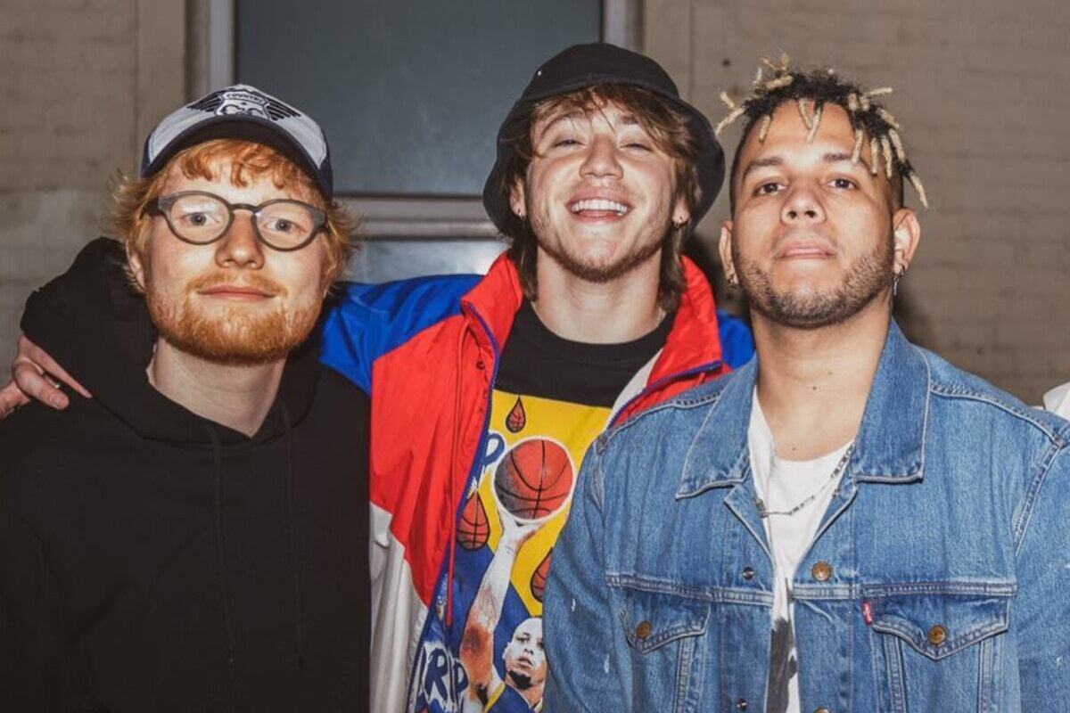 Otros tiempos. Sheeran y Londra junto a Ovy on the Drums, uno de los productores con los que el cordobés mantenía una disputa legal. (Foto web).