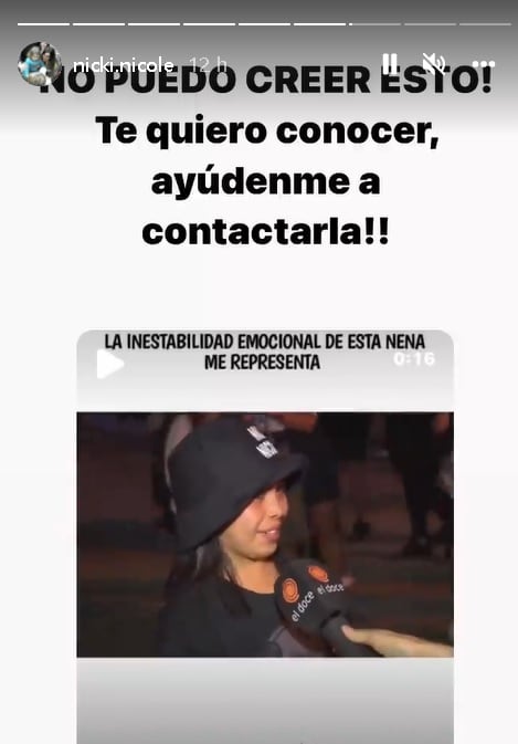 Nicki Nicole también quiere conocer a su fan.