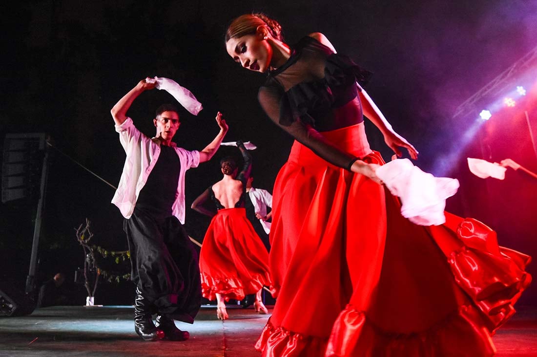 Fiesta de la Vendimia en Guaymallén, salió coronada como Reina  Julieta Lonigro. La coronación se realizó sin el aval del municipio. Foto  Mariana Villa