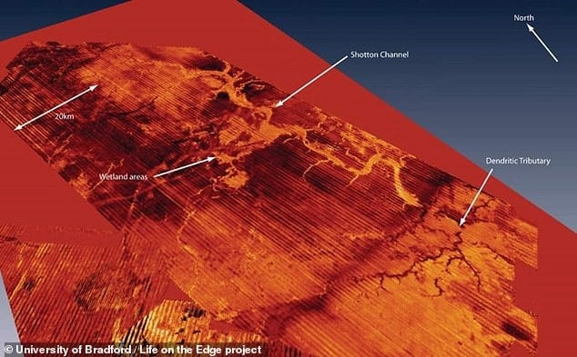 Un mapa 3D del proyecto anterior del Dr. Fitch que cartografió el paisaje sumergido de Doggerland en el Mar del Norte