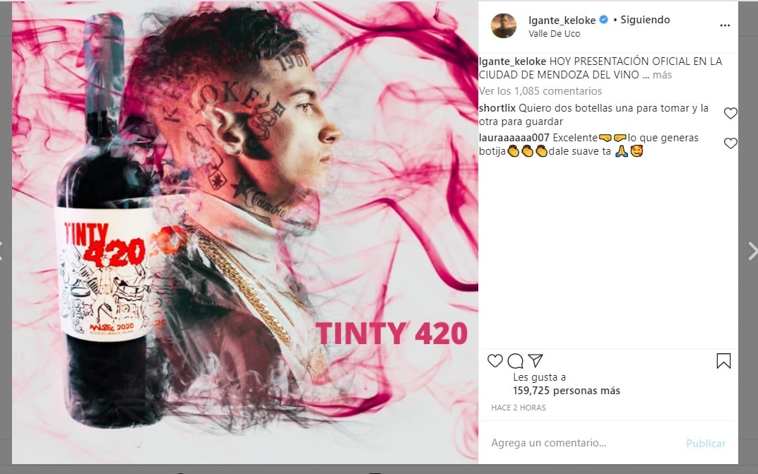 L-Gante presentó su vino mendocino "Tinty 420".