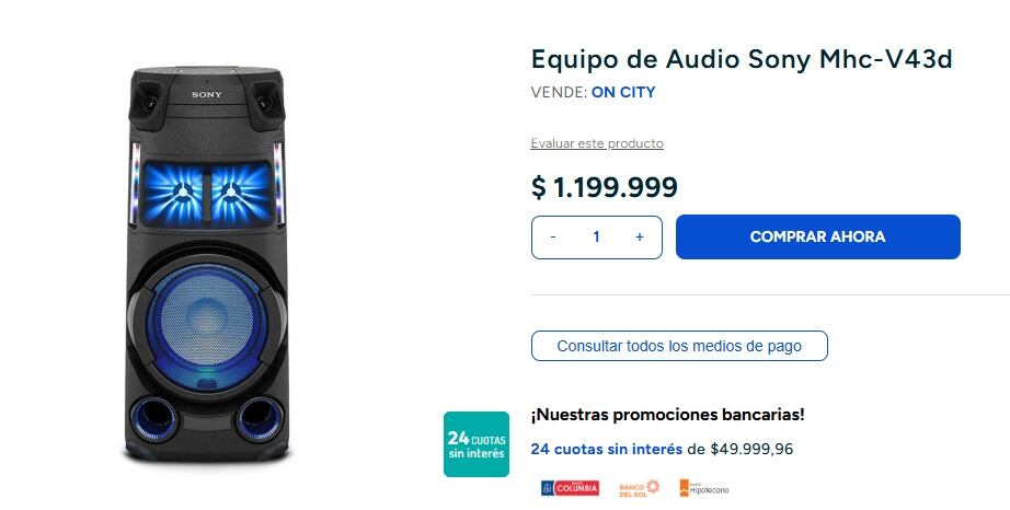 En nuestro país el mismo modelo se encuentra en On City a un precio de $1.199.999 argentinos.