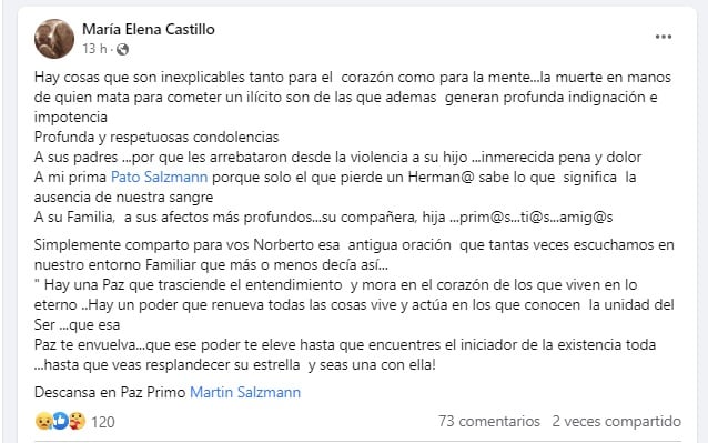 Dolor y furia en las redes tras el crimen de Norberto Martín Salzmann, comerciante y rugbier de 51 años, en Guaymallén (Facebook)