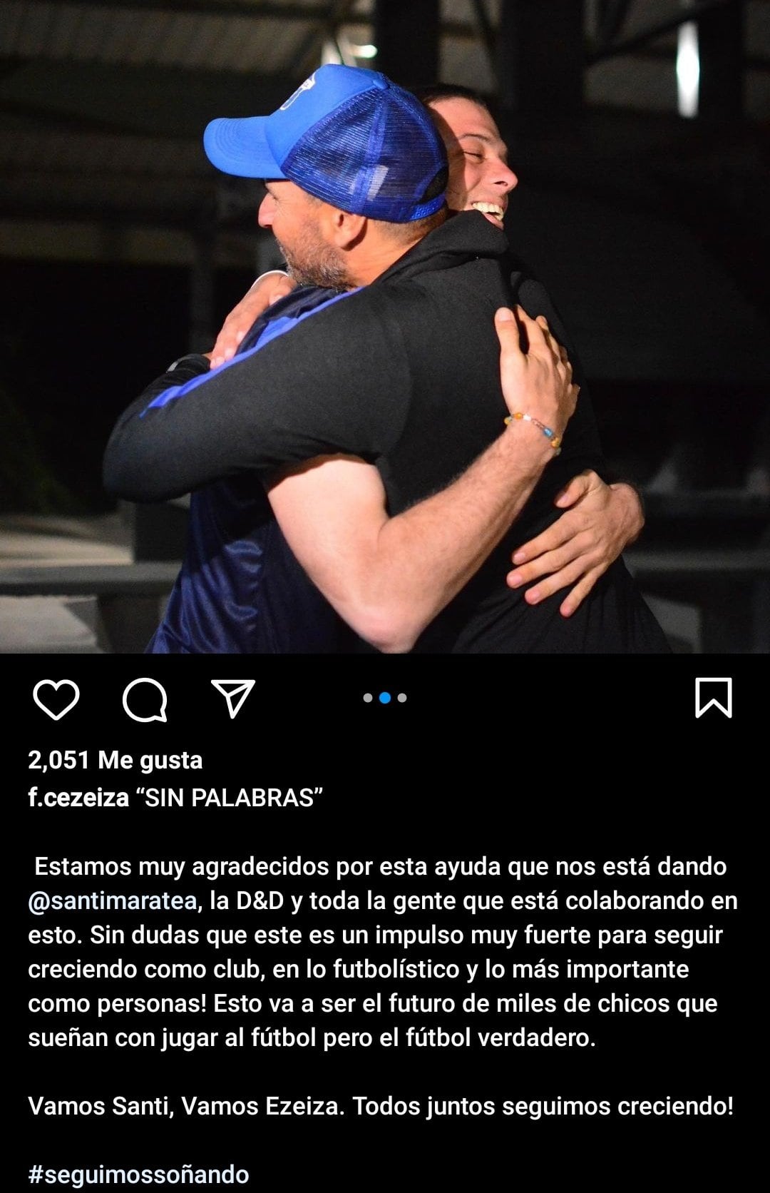 El mensaje del presidente de F.C. Ezeiza para Maratea