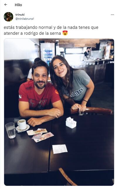 La foto de Rodrigo de la Serna con la fanática.