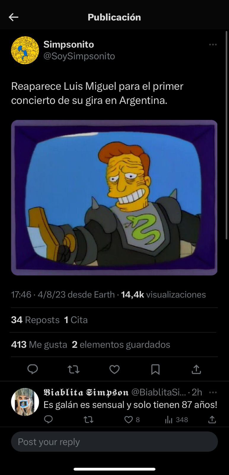 Luis Miguel en Argentina. Captura de pantalla.