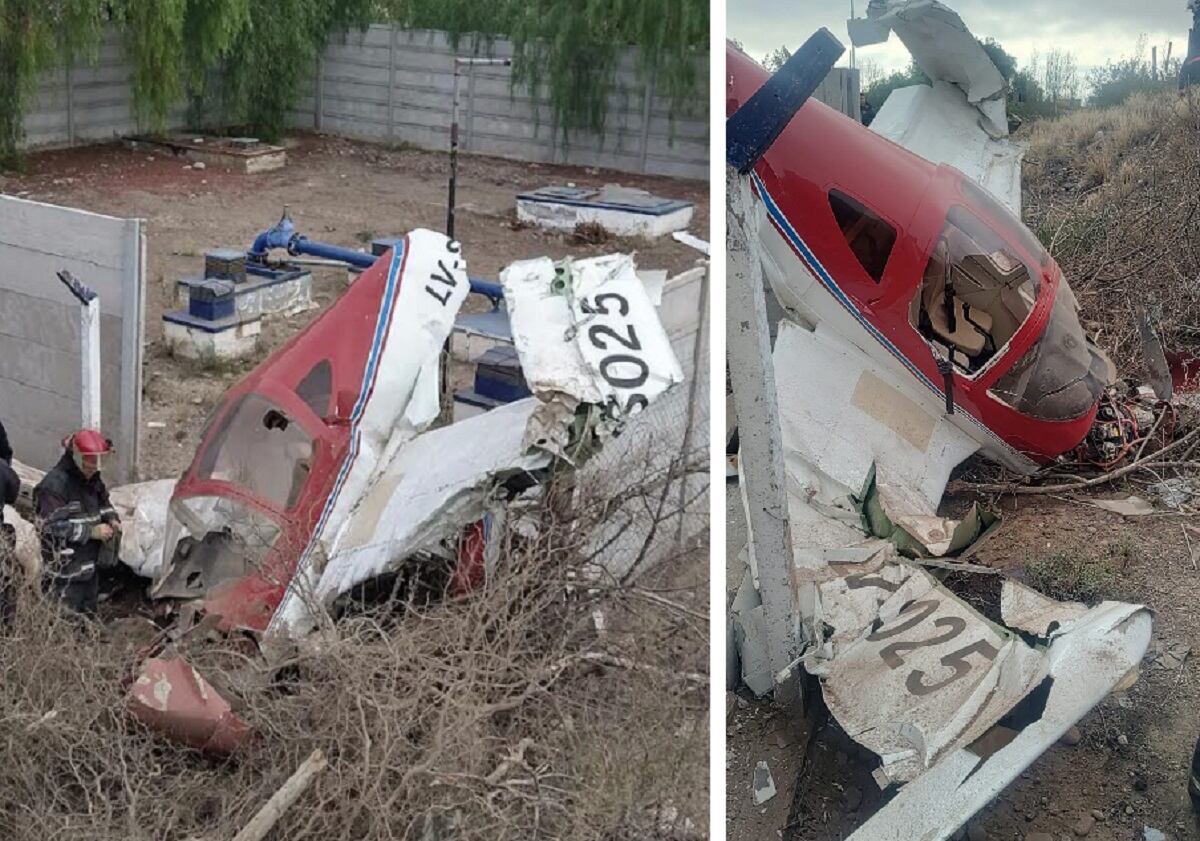 Así terminó la avioneta que cayó en Luján de Cuyo (Gentileza)