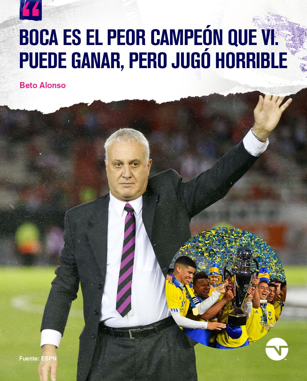 El Beto Alonso destrozó a Boca Campeón de la Liga Profesional. / Gentileza.